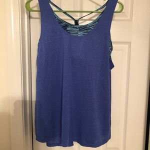 Blue workout tank top